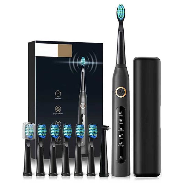 Irrigadores orales Cepillo de dientes sónico eléctrico USB recargable para adultos Cepillos de dientes electrónicos a prueba de agua Cabezales de repuesto Juego de viaje G230523