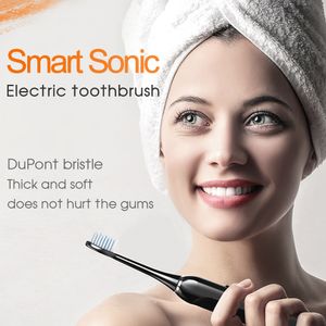 Irrigateurs oraux IPX7 Étanche Conversion de fréquence intelligente Base sans fil Adultes rechargeables Nettoyer les dents Brosse à dents électrique sonique