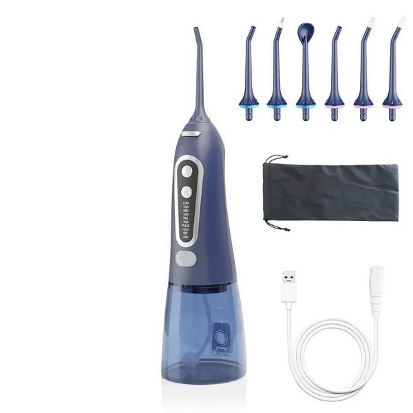 Oral Irrigators Irrigateur oral avec sac de voyage évier portable chargement USB 6 buses réservoir d'eau 300 ml buse dentaire étanche J240318