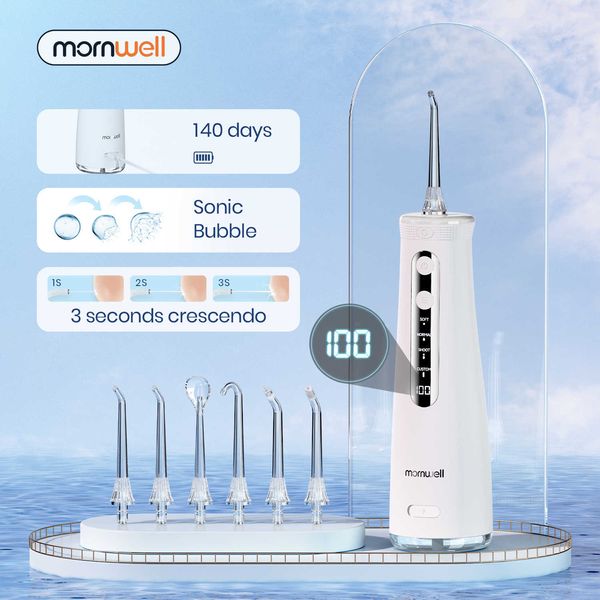 Irrigadores bucales Otra higiene Mornwell 5032 Irrigador Dental Blanqueamiento dental Electrodomésticos Sonic Water Flosser 270 ml Limpiador de tanque Jet 221215