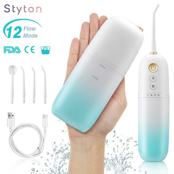 Irrigateurs buccaux Autre Hygiène Styton Hydropulseur pour Dents Portable IPX7 Waterproofr Rechargeable 12 Modes Flossing Irrigator avec Sac de Voyage 221215