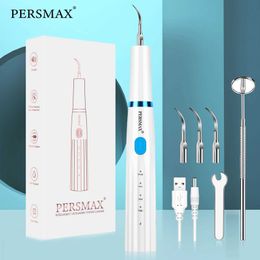 Monddouches PERSMAX Sarro Tandheelkundige Ultrasone Tanden Whitening Instrument Elektrische Reiniging USB Opladen Licht Oral Tatar J240318