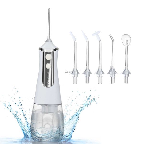 Oral Irrigators Portable 300ML irrigateur Oral eau Flosser tartre dissolvant pour dents 5 buses 3 Modes USB outil de nettoyage des dents rechargeable YQ231107