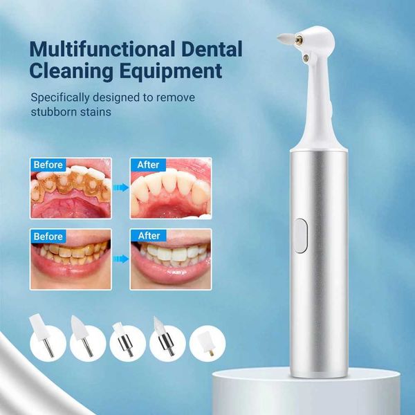 Irrigadores orales girando 360 ESCALA ELÉCTRICA Dental Multifuncional Cepillo de dientes de la máquina de limpieza y pulido para eliminar las manchas de humo Tartar de blanqueamiento USB J24