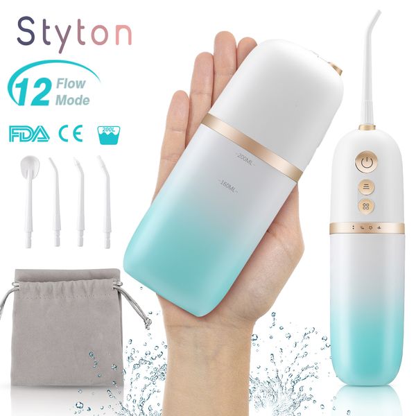 Irrigateurs Oraux Styton Hydropulseur pour Dents Portable IPX7 Étanche Rechargeable 12 Modes Dentaire Oral Flossing Irrigator Avec Sac De Voyage 230314