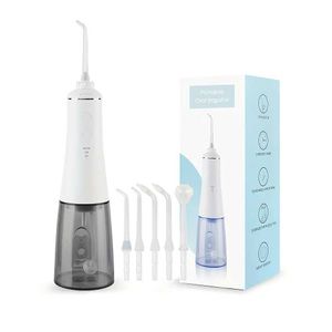 Oral Irrigators Brosse à eau portable sans fil avec 5 buses 350ML voyage USB rechargeable irrigateur oral blanchiment et nettoyage des dents J240318