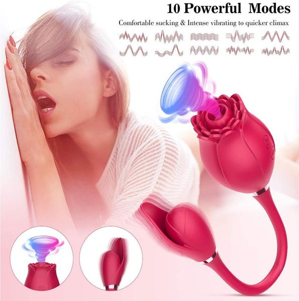 Sexe oral vibrateur de succion clitoridienne 10 modes d'aspiration lécher chatte ventouse stimulateur de mamelon Rose jouets pour femmes amour oeuf gode clito 2411727