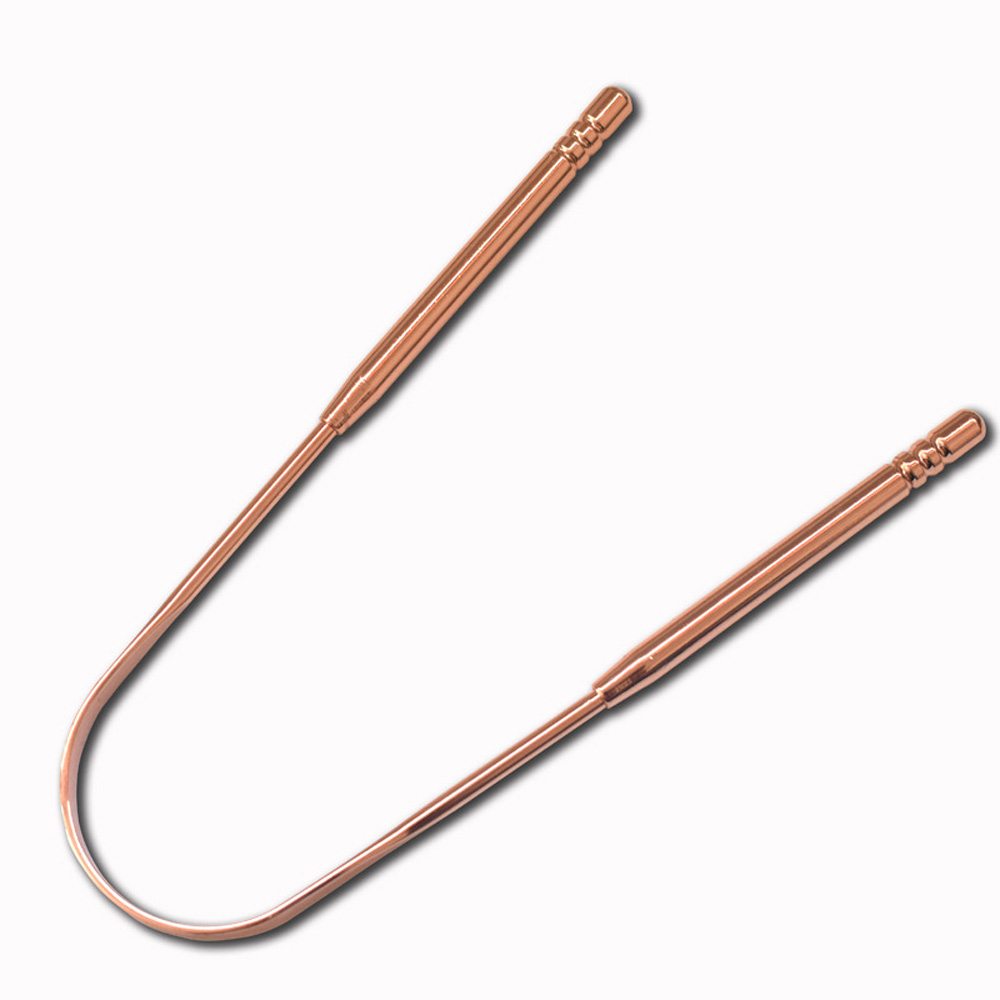 Oral Stainless Steel Tongue Scraper Rose Gold Banishes Bad Breath And Maintains Gum Hygiene 200pcs