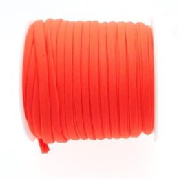 Oranje 5mm 20 meter gestikt nylon lycra koord zacht en dik koord rekbaar nylon lycra string elastisch koord208H