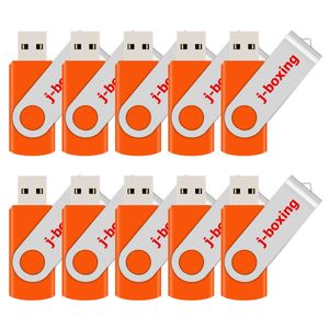 Orange Bulk 10PCS Metal giratorio USB 2.0 Flash Drive Pen Drive Thumb Memory Stick 64M 128M 256M 512M 1G 2G 4G 8G 16G 32G para PC Laptop Mac