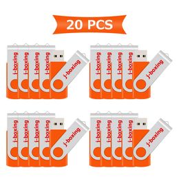 Orange Bulk 20 pièces 32 Go clés USB pivotantes et rotatives en métal Flash Memory Stick 32 Go pour ordinateur portable tablette pouce stylo lecteurs stockage