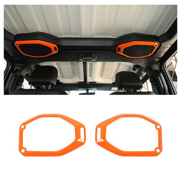 Couvercle d'habillage de cadre de haut-parleur de toit de voiture Orange pour 2018 2019 2020 Jeep Wrangler JL JLU accessoires de décoration intérieure