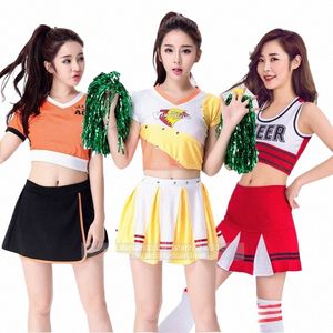 Costume classique d'écolière Pure de couleur orange, pom-pom Girl Dirndl coréen japonais NOWCOS, uniforme scolaire Sexy Cosplay G0O5 #
