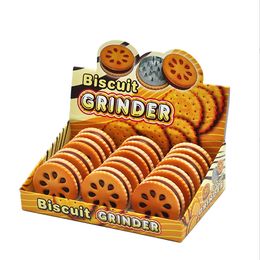 Oranje Cookie Metalen Grinder Vorm 55mm Grinder Crusher 2 Layer Gedroogde Bloemen Kruiden Thuis Grappig Cadeau voor Mannen