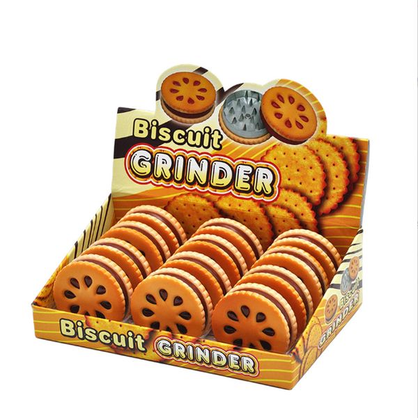 Broyeur en métal à biscuits Orange en forme de 55mm, broyeur à 2 couches de fleurs séchées, herbes, cadeau amusant pour la maison pour hommes