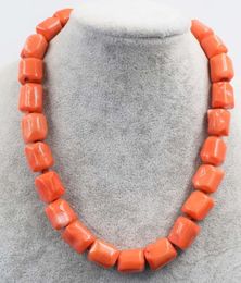 oranje koraal barokke pilaar 10-16 mm ketting 18inch natuur kralen groothandel kortingen fppj 16-20mm