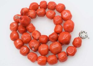 Collier de corail orange presque rond baroque 12-17mm, perles naturelles 18 pouces, vente en gros, réductions FPPJ 16-20mm