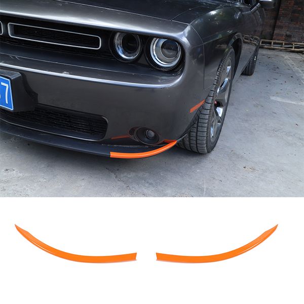 Lunette de cadre de style de garniture de couverture de lèvre de pare-chocs avant Orange pour Dodge Challenger SXT 15 + accessoires extérieurs de voiture