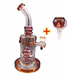 Bang à eau en verre orange narguilé 10 pouces Dab Rig brûleur à mazout tuyau d'eau avec accessoires de bol de percolateur