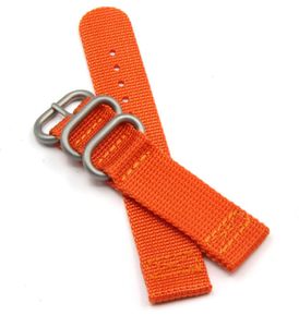 Oranje khaki hoge kwaliteit nylon horlogebanden NAVO -riemen ring voor 20 mm 22 mm 24 mm gratis verzending 5 stcs/lot7817460