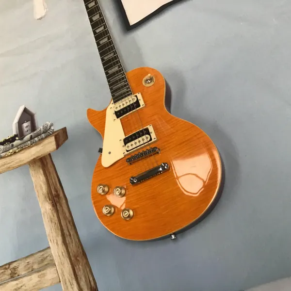 Guitarra eléctrica naranja para mano izquierda, 6 cuerdas, HH, palisandro macizo, envío gratis a EE. UU.