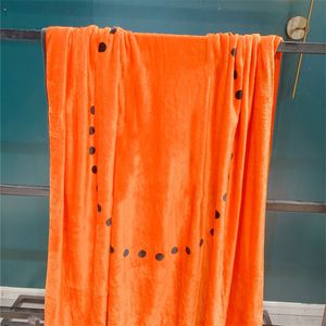 Orange lettre mode couvertures laine polaire confortable Textiles de maison Anti-boulochage Camping canapé châle doux pour couverture cadeau