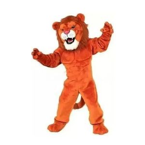 Disfraz de mascota de león de piel larga naranja, disfraz de Halloween, Navidad, vestido de fiesta, traje de personaje de dibujos animados, traje de Carnaval Unisex para adultos