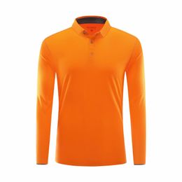 Oranje Lange Mouwen Running Jerseys Sport Polo Fitness T-shirt Gym Sportkleding Fit Quick Dry Tennis Golf Workout Top