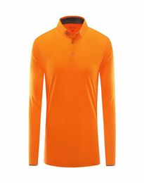 Jerseys de manga larga de color naranja Sport Polo Fitness T Shirt Gym Sportswear Fit Quick Dry Tennis entrenamiento de golf Top5359087