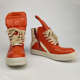 Oranje Kleur Heren Laarzen Grote Maat Leren Laars Man Mode Casual Schoen P15d50