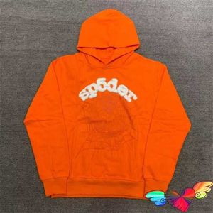 Oranje Heren Hoodies Sweatshirts 2023 Rode Young Thug Hoodie Mannen Vrouwen 1 Wit Sp5der Web 555555 Truien Losse Capuchon