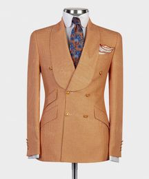 Trajes de hombre naranja trajes de boda delgados delgados tuxedo de una pieza