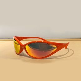 Orange Mirror Shield Wrap Lunettes de soleil Femmes Hommes Sunnies gafas de sol Sonnenbrille Shades UV400 Lunettes avec boîte