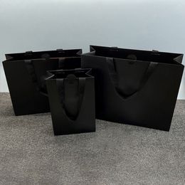 Orange Original Gift Paper bag handbags Tote bag high quality Fashion Shopping Bag Wholesale cheaper C01 250D