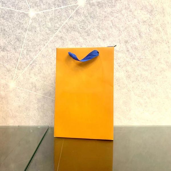 Bolsa de papel de regalo original naranja, bolso de mano, bolso de compras de moda de alta calidad, venta al por mayor, más barato, ap01