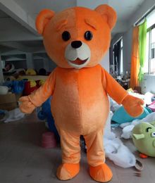 Oranje Plush Teddy Bear Mascotte Kostuums Halloween Fancy Party Dress Cartoon Character Carnaval Xmas Pasen Reclame Verjaardag Party Costume Outfit