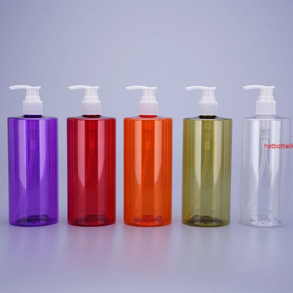 Orange Violet Clair Rouge Vert Olive 460ML 12PCS Rechargeable Vide Bouteille En Plastique Lotion pompe Conteneur Liquide Savon Shampooing Bouteillebonne qualité