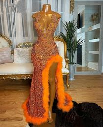 Robes de bal à paillettes orange