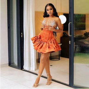 Naranja y vestidos de fiesta nuevos para el vestido de fiesta formal de mangas africanas
