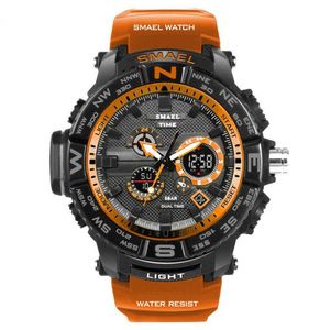 Orange Sport Montre SMAEL Marque Montres LED Montre-Bracelet Numérique Multifonctionnel Hommes Horloge Led Chronomètre 1531 S Shock Sport Montre G1022