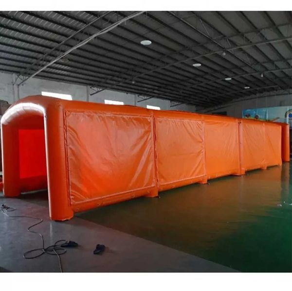 Tente tunnel gonflable de chapiteau de Tube Orange, abri d'entrée de Sport en forme d'arc commercial d'exposition publicitaire