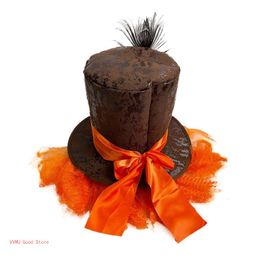 Chapeau haut de gamme de perruques orange pour adulte / adolescent