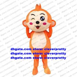 Costume de mascotte de singe jaune-orange Costume de personnage de dessin animé adulte Costume de célébration de mariage célébrations d'anniversaire zx2516