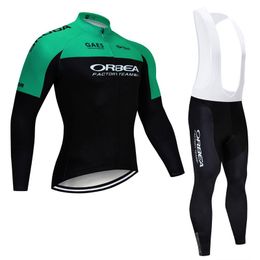 Orbea Team Automne Printemps Maillot de cyclisme respirant à manches longues Pro Bike Bib Pantalon Set Ropa Ciclismo Mens Cycle Wear Vélo Maillot Y2103160