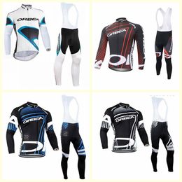 Orbea Team Cycling Long Sheeves Jersey Bib Pants Set nieuwste mannen hoogwaardige fietssporten U122712248O