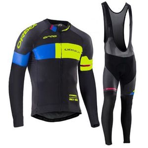 ORBEA Team Hommes Maillot de cyclisme Ensemble Printemps / Automne Chemise à manches longues Pantalons à bretelles Kits VTT Tenues de vélo Uniforme de vélo de course Costume de sport de plein air Ropa Ciclismo Y23022403