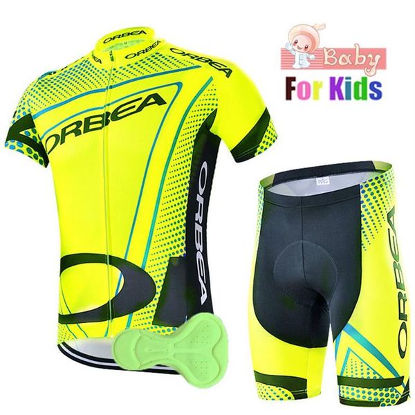 Orbea Team Summer Children Ciclismo Jersey Set Boys Bike Ropa Shorts Sets Niños Bicicleta Ropa Ciclismo Transpirable y Quick Dry267O