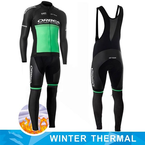 ORBEA hiver ensemble de vélo équipe de cyclisme polaire thermique à manches longues vêtements de sport maillot de course costume chaud vélo vtt vêtements bavoir pantalon