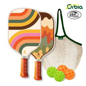 Orbia Sports Pickleball Paddle Sets met Net Bag 4 Balls 2 Paddle Breathable Grip Pro Glass Fiber Pickleball Paddle Sets 240425