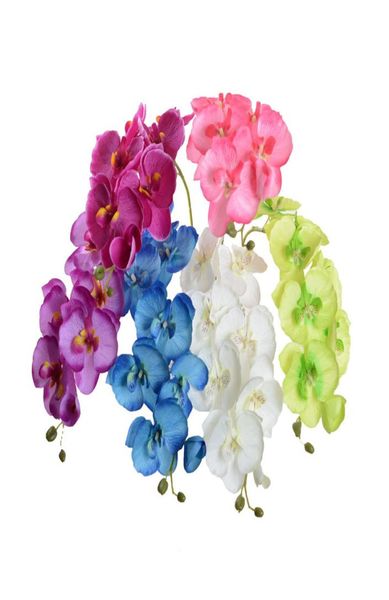 Orchidée Fleurs artificielles DIY Butfly artificiel Orchidée de fleur de soie bouquet phalaenopsis Mariage Home Decoration 6 Colors6931280